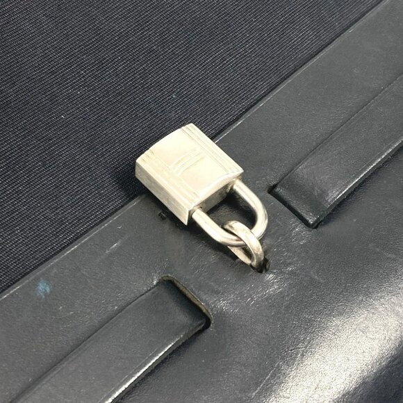 HERMES Herbag ad PM Handbag Tote Bag Hand Bag Leather/Canvas Black - Picture 12 of 16